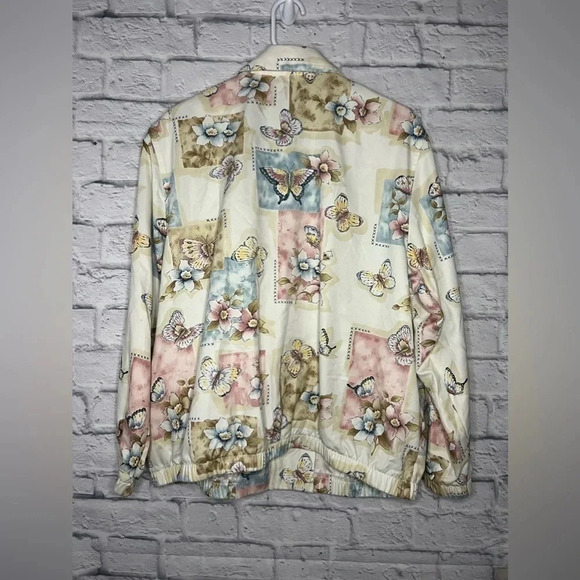 Alfred Dunner vintage women’s floral/butterflies zip up jacket size 16W. - Picture 3 of 8